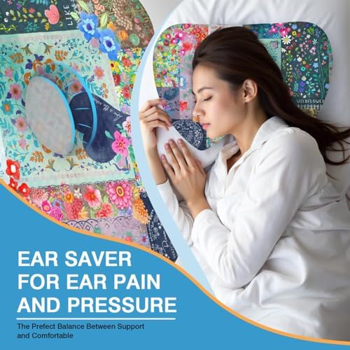 Ear Piercing Pillow for Side Sleepers with Washable Cover Pillows with Holes for Ear Pain,Donut Pillow for Adults CNH Ear Pain Relief Pressure Sores Ear Pillow with Hole in Center