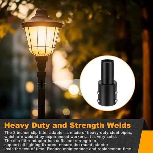 4 Pcs Slip Fitter Light Pole Tenon Adapter for 3 Inch Round Pole Tenon Adaptor Outdoor 2 3/8 Inch Outdoor Vertical Mount Bracket for LED Parking Lot Lights Shoebox Lighting Street Light
