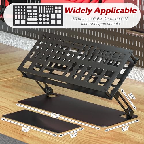 Screwdriver Organizer Holder Screwdriver Storage Rack for Desktop, Angle and Height Adjustable, Carbon Steel Tool Shelf for rc Repair, Plier (Black)