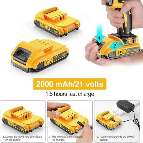 Power Drill, 21V Cordless Drill with 2 Batteries and Charger, 25+3 Position Power Drill Cordless, 398 In-lb Torque Electric Drill Set, Built in 3/8¡± Keyless Chuck Power Screwdriver with 56PCS Bits