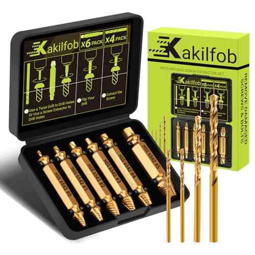 Damaged Screw Extractor Set, 10Pcs Easy Out Bolt Extractor Set, Drill Bit Stripped Screw Remover Tools for Damaged, Broken, Rusted, Small Screws, Bolts, Nuts