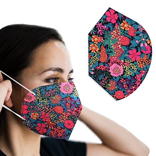Lightweight Face Mask Cover for ear loop KN95 masks - Liberty London Ciara Floral Print Cover - Single layer bonded fabric - No extra loops!