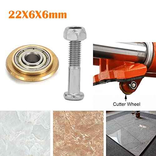 2 Pack Tile Cutter Wheel Cutting Blade Replacement Premium Tungsten Carbide Bearing Ceramic 22¡¿6¡¿6mm Scoring With Bolt Lock Nut For Wall Floor Tiles Glass Knife Manual Machine