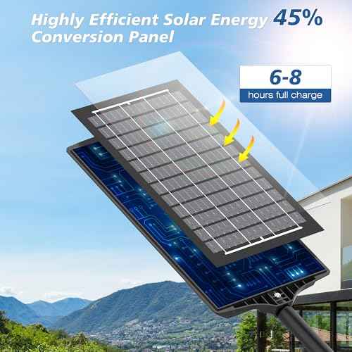 Solar Lights Outdoor Waterproof - Super Bright Solar Street Lights Outdoor Dusk to Dawn with Motion Sensor and Remote Control, Wide Angle Commercial LED Street Light IP67 Waterproof 2 Packs