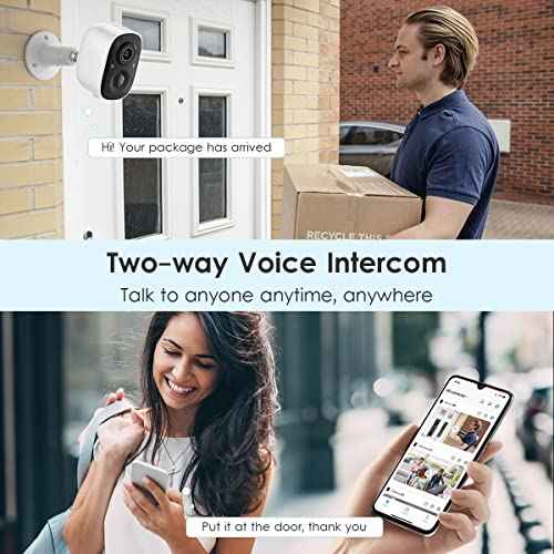 GMK Solar Security Cameras Wireless Outdoor, with Solar Panel 2K Color Night Vision Motion Detection 2-Way Talk Battery Powered WiFi Home Indoor Camera IP65 Weatherproof Cloud/SD Storage 2-Pack