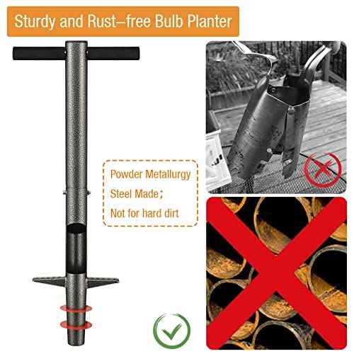 BsBsBest Bulb Planter, 33.5 inch Long Handle Bulb Planter Tool, Garden Sod Plugger for Planting or Weeding, Planter Tool to Dig Hole for Soil Test, Flower Bulbs Planting Tool