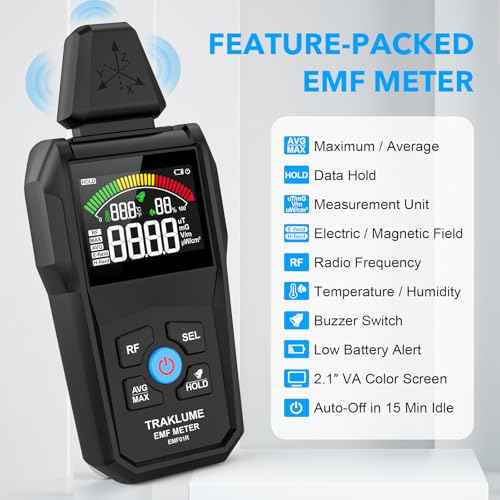 EMF Detector Meter Radiation Detector for Home Digital EMF Reader for Radio Frequency Radiation 5-in-1 EMF Meter for Electromagnetic Radiation EMF Tester for Cell Phone Ghost Hunting Equipment