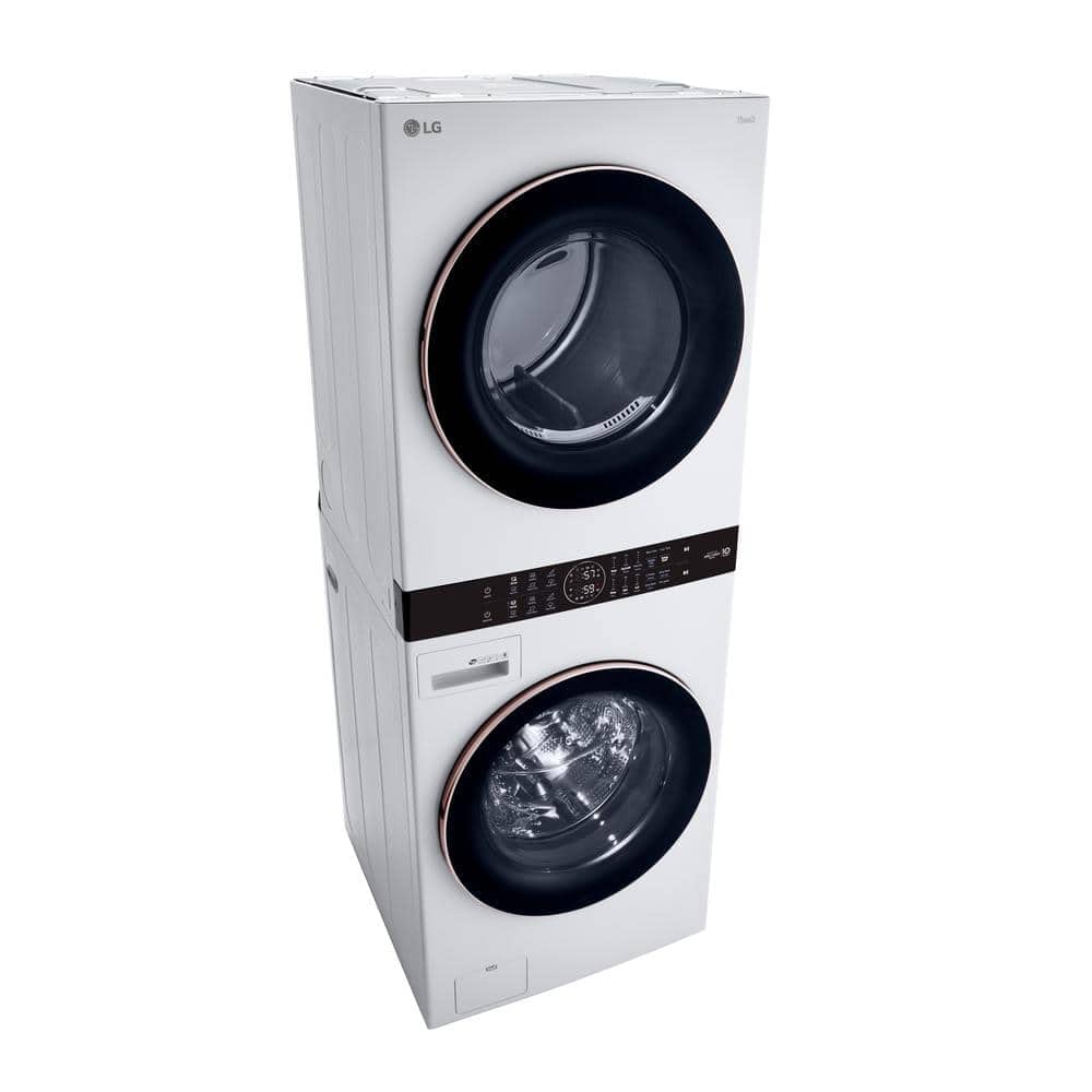 LG WKE100HWA WashTower Stacked Smart Laundry Center 4.5 Cu.Ft. Front Load Washer & 7.4 Cu.Ft. Electric Dryer in White
