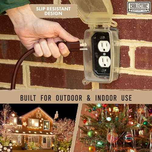 Brown 100' Extension Cord, 16/3 Heavy Duty Cable with 3 Prong Grounded Plug for Safety, 15 AMP for Garden, Lawn, Tools & Major Appliances, 100' Outdoor Extension Cord 3 Prong