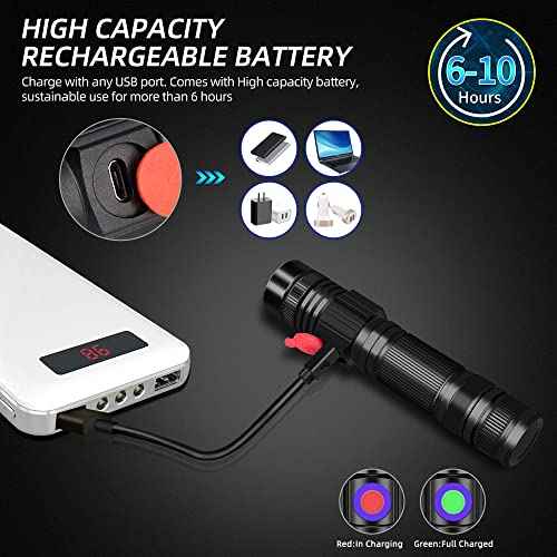DARKBEAM UV Flashlight 365nm & 395nm Blacklight Rechargeable USB, Wood¡¯s Lamp Ultraviolet Black Light LED Portable - Detector for Pet Cat Urine, Stains, Resin Curing, Uranium Glass, 2 Pack
