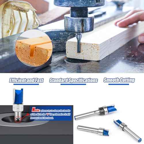 6Pcs Pattern Flush Trim Router Bits 1/4 Inch Shank, Carbide Tipped Template Top Bearing Flush Trim Cut Router bit Set, Pattern and Mortising Trim Router Bit for Wood Trimming