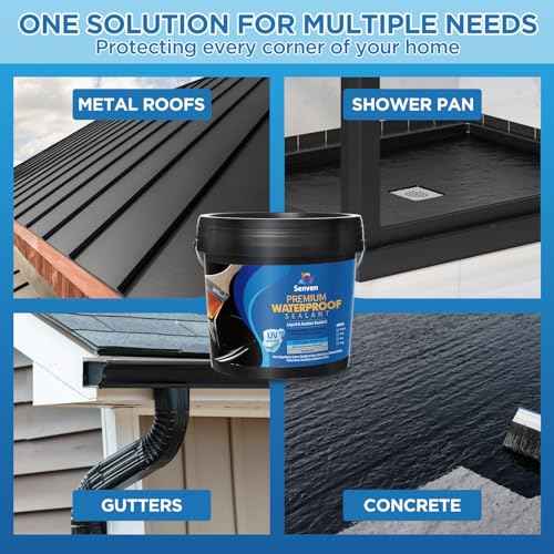 Waterproof Sealant Black Waterproof Coating 1 Gallon Leak Repair Coating for Flat, Metal, Roofs, Foundations, Gutters, Indoor & Outdoor Walls, Bathroom, Kitchen, Garden Leak Liquid Sealant