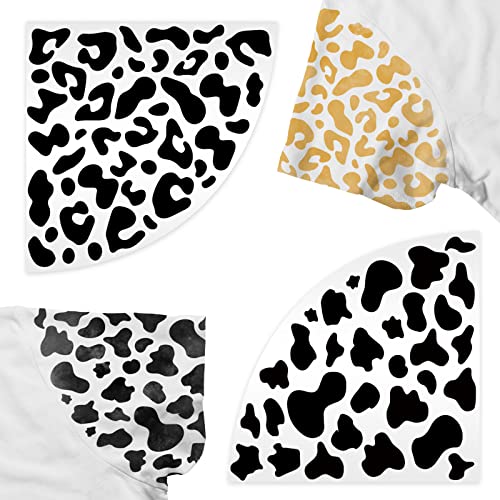 CRASPIRE Leopard Sleeve Stencil 2pcs Leopard Print Template Reusable Leopard Bleached Shirt Acrylic Sleeve Stencil Fan Shaped for Painting Baking DIY Crafts Wall Furniture