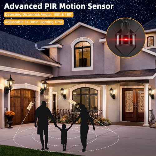 Lamomo 2 Pack Motion Sensor Outdoor Lights, Upgrade Dusk to Dawn Exterior Light Fixture Wall Mounted, 100% Anti-Rust Aluminum Waterproof Porch Lights for Patio Front Door Garage
