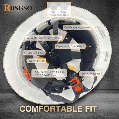 Full Brim Hard Hats ANSI/ISEA Z89.1 Type I Class E Certified 6-Point Suspension Lightweight Adjustable Safety Helmet for Construction Industrial
