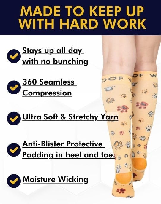 Compression Socks for Women & Men Circulation - 15-20 mmHg Compression Socks - Best Support for Nurses, Running, Athletic