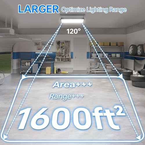 150W LED Shop Light, 18000LM 6000K Daylight White Super Brighter, IP66 Waterproof Garage Light with 10 FT Cord & On/Off Switch, Bay Lighting for Workshop Yard Garage Warehouse, 2 Pack
