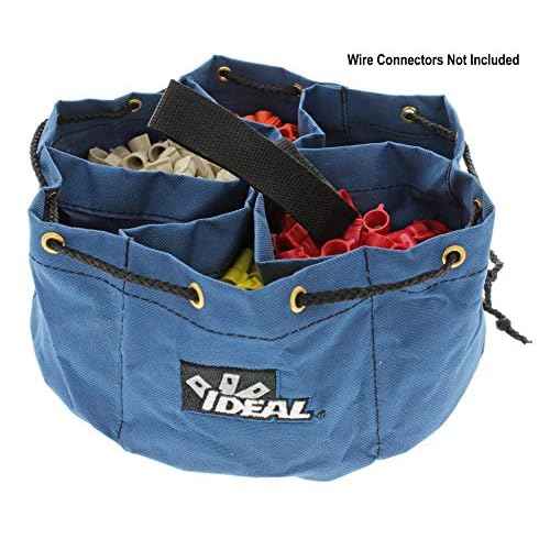 IDEAL Electrical 35-655 Small Parts/Tools Bag Portable Tool Kit Carry Bag with Loop Handles, 5 in. Divider Pockets, Drawstring Opening