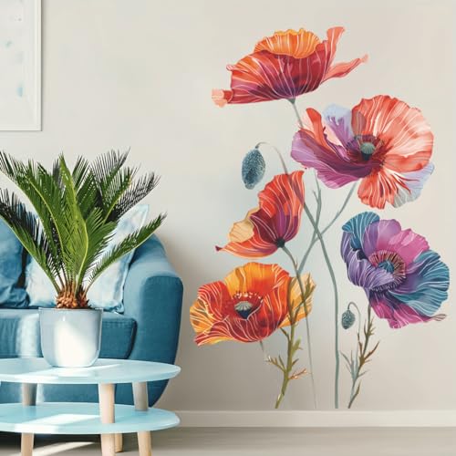 DIY Wall Decal Peeling and pasting, Detachable Mural, Vinyl Lotus, Girl Bedroom, Living Room, Bathroom Wall Art Decoration