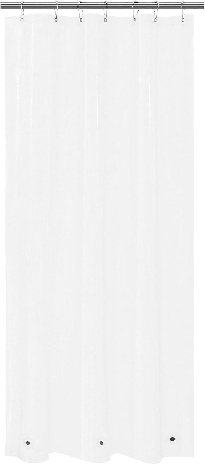 Mrs Awesome Narrow Clear Shower Curtain Liner with 3 Magnets, 42x72 Premium Flexible Sturdy Plastic Shower Curtain for Bathroom Shower Stall Lightweight, Waterproof, Clear