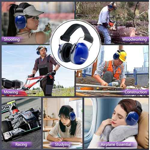 37dB Gun Range Ear Protection, Adjustable Ear Muffs for Noise Reduction, for Shooting, Construction, Mowing