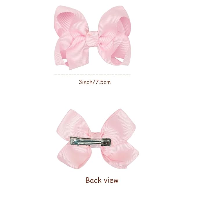 JOYOYO 40PCS 3Inch Hair Bows for Girls Grosgrain Ribbon Bow Toddler Hair Accessories with Alligator Clips in 20 Color Pairs for Baby Girls Kids Toddlers Teens