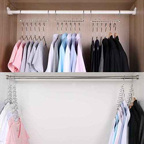 Meetu Space Saving Hangers Magic Cloth Hanger Metal Closet Organizer for Wardrobe Organization (Pack of 20)