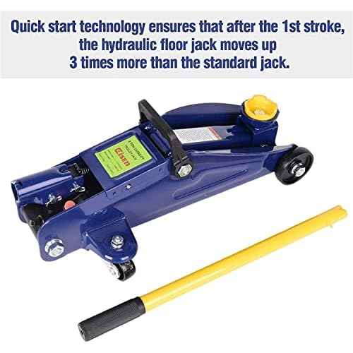 2 Ton Floor Jack - Car Hydraulic Trolley Jack Lift with 4000 Lbs Capacity for Home Garage Shop,Lifting Range 5.1"-13",Blue