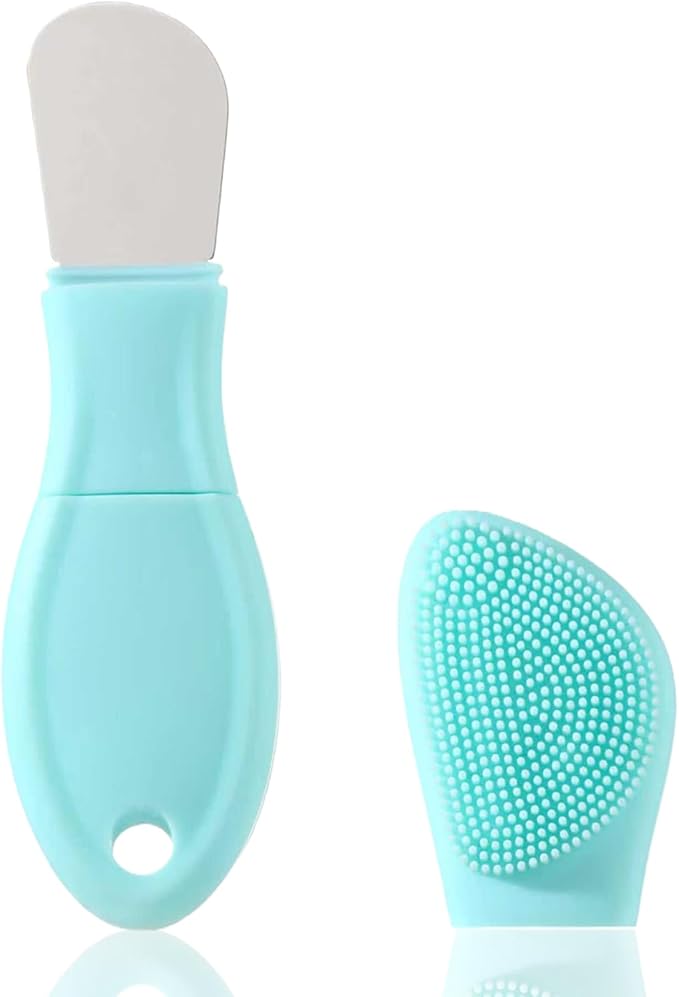 Multifunctional Face Washing Brushes,2 in 1 Pore Cleaning Brush & Blackhead Scraper,Pimple Extractor for Women Men,Face Scraper Skin Spatula,Pore Scrubber for Deep Cleansing.(Green)