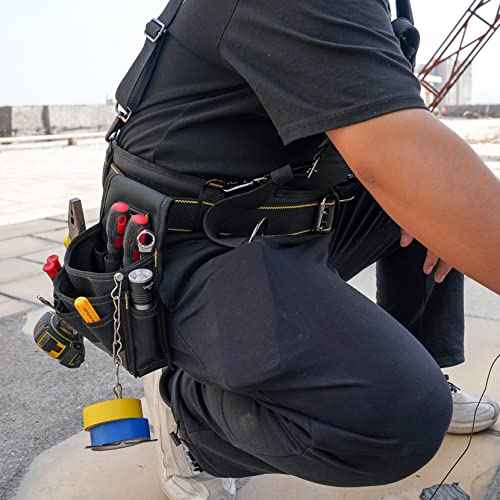 MELOTOUGH Padded Tool Belt with D ring for men Adjustable for 34"-50" Waists Heavy-duty Work Belt Metal Buckle