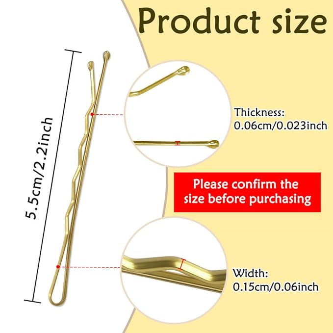 330 PCS 2.2Inch Blonde Bobby Pins for Women Girls, Super Grip Gold Hair Clips with Box, YINGFENG Reusable Non Slip Hair Pins, Suitable for All Hair Types