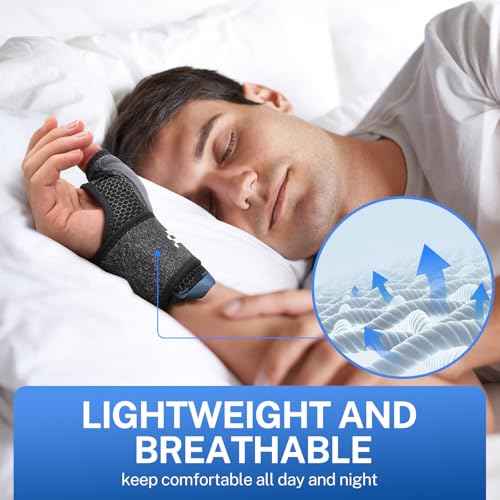 All-in-One Thumb Brace with Palm & Wrist Stabilizer: Pain Relief for Carpal Tunnel, De Quervain's Tenosynovitis, Tendonitis, Arthritis, Unisex Design (Right Hand, S/M)