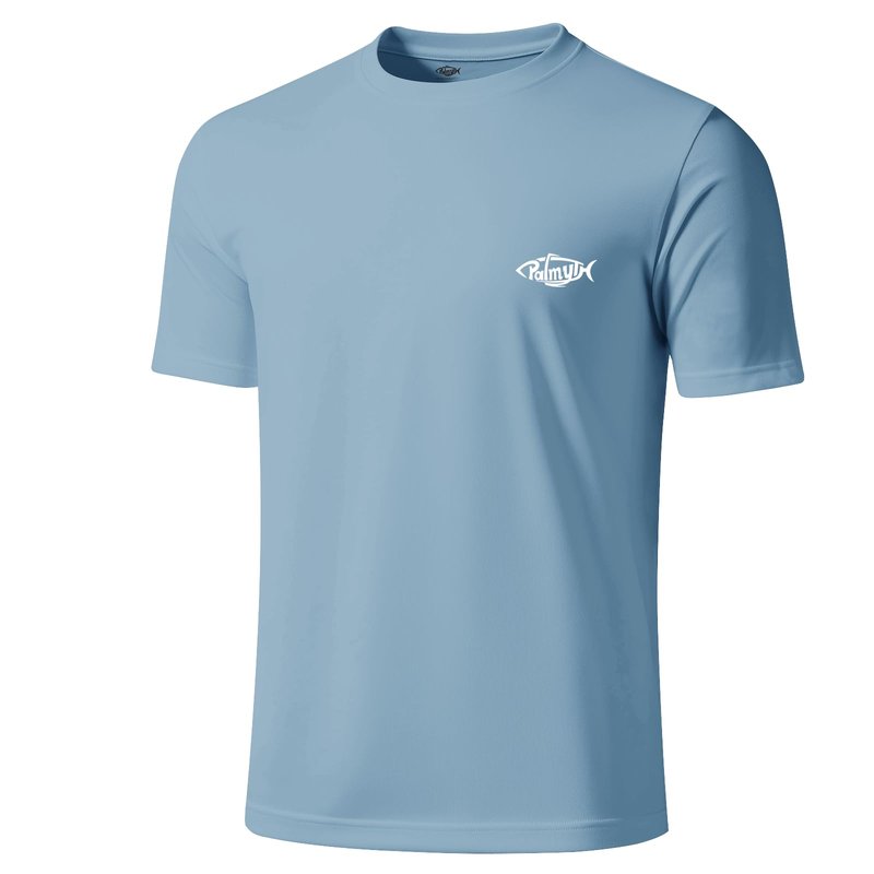 Palmyth Fishing Shirts for Men Short Sleeve T-Shirt UPF 50+ Sun Protection UV Tee AiryBlue Tapped XL