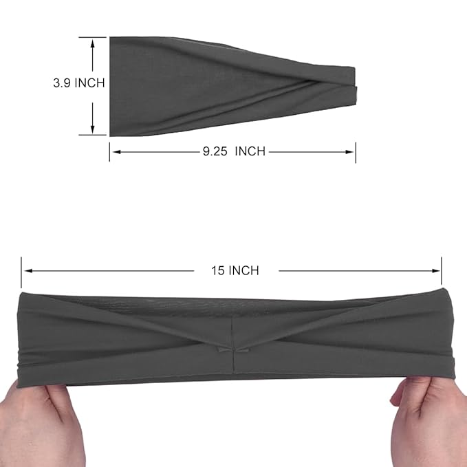 YONUF Fashion Headbands For Women Wide Headband Yoga Workout Head Bands Hair Accessories Band 6 Pack