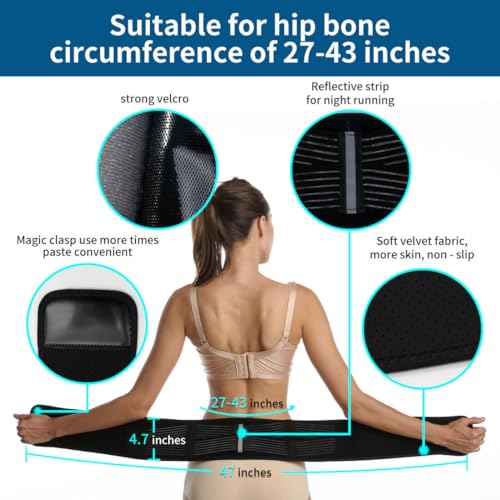 SUNFATT Back Support Belt for Women,Sacroiliac SI Joint Hip Belt,45" Belts Suit for 28-43" Hip,Relieve Lower Back,Sacroiliac,Pelvis and Sciatica Pain Relief Caused by Si Joint Dysfunction.
