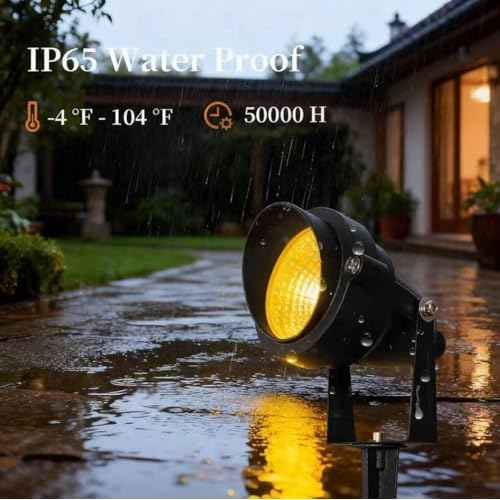 Halloween RGBW Spotlights with Timer, 24W Individual Control Spot Lights Outdoor IP65 Waterproof Landscape Spotlight for Yard Garden, 6 Lights