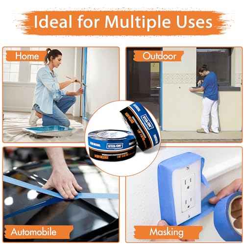 Painter¡¯s Tape ? 2 inch/ 1.88 inch x 60 yds Masking Tape Rolls ? Paint Tap for Wall, Trim, Glass, Metal ? Fine Line Tape for Precise Lines, Edges ? Residue-Free Blue Painters Tape-Single Roll