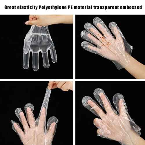 Dingion 4000 Pack Disposable Gloves Plastic Disposable Food Prep Safe PE Latex Free Gloves for Gardening Kitchen Cooking Food Handling