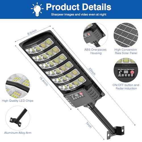 Solar Street Lights Outdoor Waterproof,50000LM 320¡Æ Angle Solar Light,5730LED Parking Light with Motion Sensor and Remote Control for Outdoor, Streets, Courtyards,Parking Garages,-2Pack