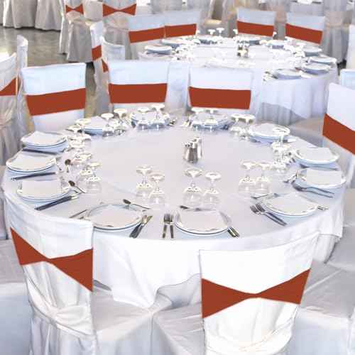 CHENGU 100 Pcs Spandex Chair Sashes Plain Bow Wedding Royal Chair Bands Without Buckle Birthday Decorations Elastic Ties Spandex Slider Sashes for Events Party Ceremony