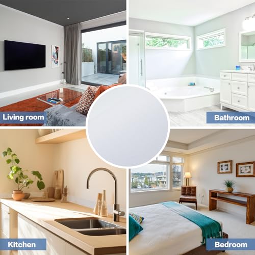 WADILE 32.8ft White Wood Grain Wallpaper Border Mirror Frame Removable Waterproof, Peel and Stick Wall Paper Border Decor Self Adhesive, Kitchen Bathroom Sticker