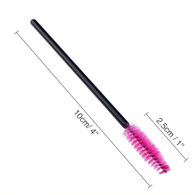 G2PLUS 100PCS Disposable Eyelash Brushes, Rose Mascara Wands Applicator Makeup Kits, Eyelash Spoolies Brushes for Eyelash Extensions and Eyebrows