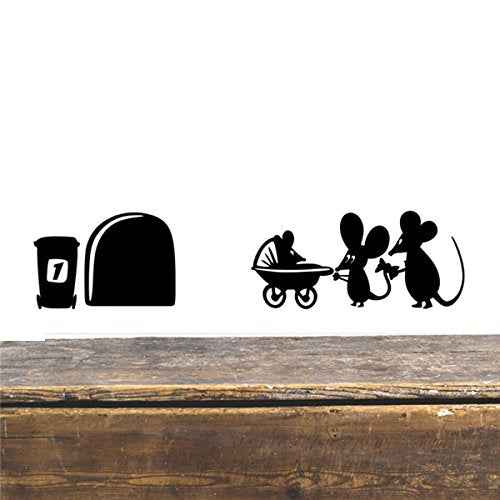 9pcs Mixed Pack Cute Mouse Hole Wall Stickers Playing Nursery Room Wall Corner Decoration DIY Home Decal Animal 3D Mural Art