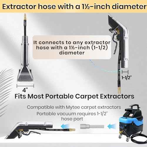 Upholstery Tool Compatible with Mytee 8400P Air Lite,1-1/2 Inches Interface,1/4¡± Quick Connect,Add Cleaning Brushes,Anti Fall Transparent Shell,Clean Carpets,Car Upholstery,Upholstery Tool