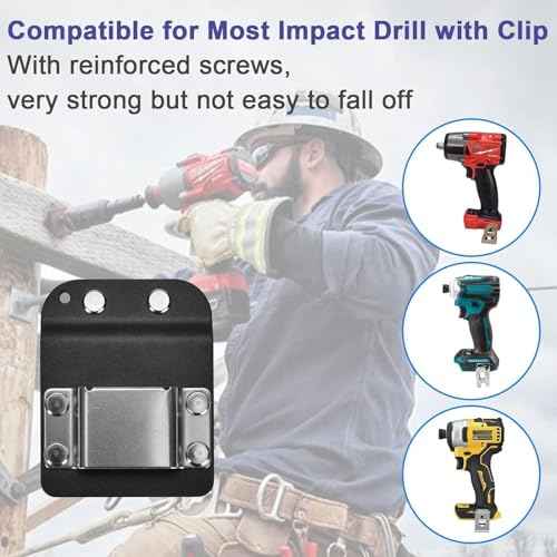 iGuerburn Drill Belt Holder - Tactical Drill Clip for Tool Belt, Clip-on Drill Hook for Drill Driver | Fits Up to 2" Tool Belt