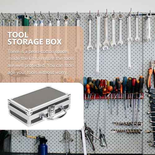DOITOOL Aluminum Tool Chest Portable Tool Box with Padded Foam, Lockable Storage Toolbox for Measurement Instruments (18 x 11 x 5.5cm)