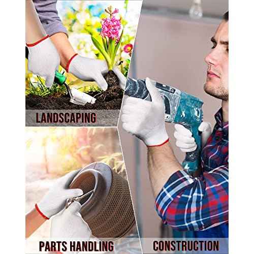 SATINIOR 36 Pairs Hand Work Gloves White Cotton Liners Safety Work BBQ Gloves Liners Men Women Cotton Hand Protection