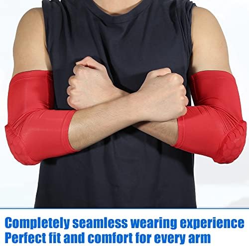 VOCOSTE 2pcs Elbow Brace, Compression Support Sleeve for Joint, Elbow Pad Sleeve for Women Men, Red, L Size