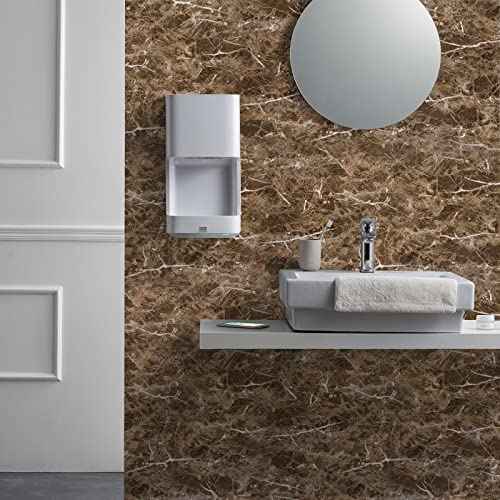 practicalWs Brown Marble Contact Paper Granite Peel and Stick Countertops 17.7in ¡¿ 118in Self-Adhesive Vinyl Waterproof Wallpaper for Kitchen Cabinet Bathroom Shelf Liner Wall Decorative