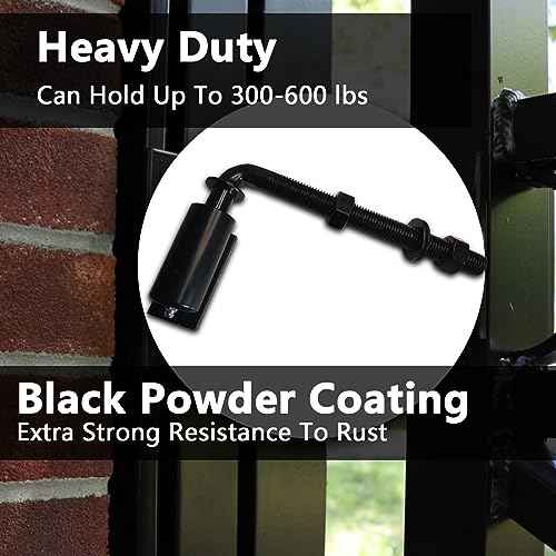 2 Pack Steel J-Bolt Hinge for Doors Gates,Heavy-Duty Welded Hinge,Heavy-Duty Driveway Gates for Welding on Larger Iron or Steel Gates (20mm)